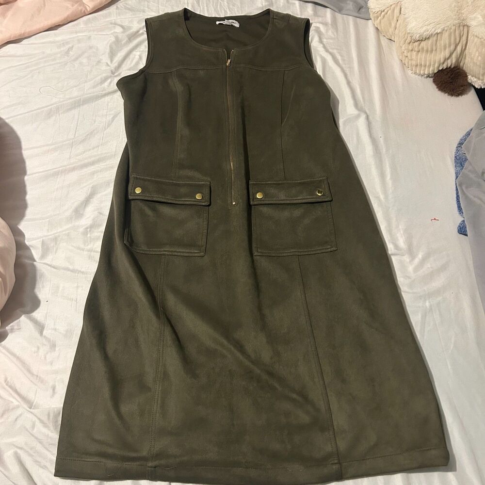 Vintage Olive Green Shelby & Palmer Women's Zip Front Dress